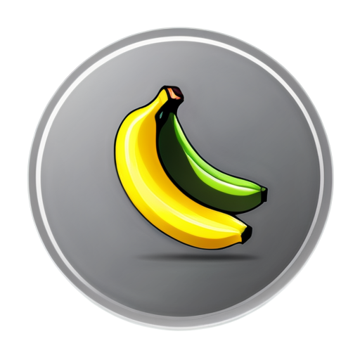 banana, apple logo in circle minimalist design - icon | sticker