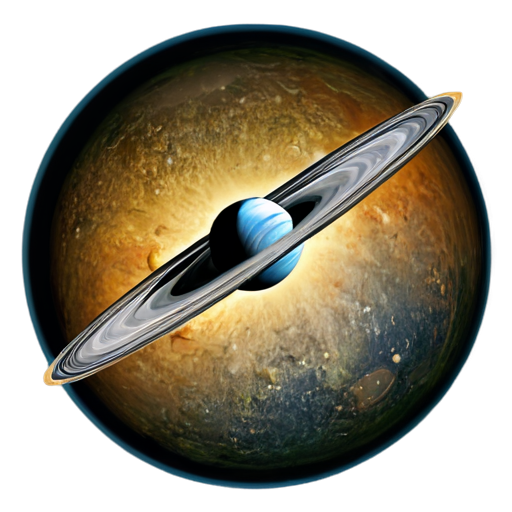 a planet with a rocket orbiting like saturn - icon | sticker