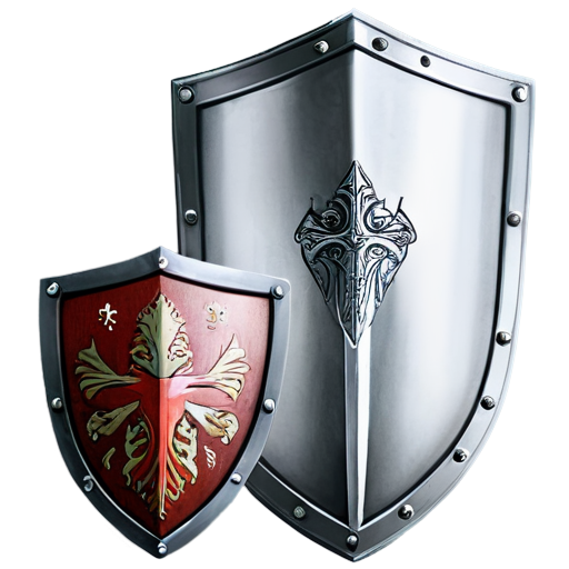 Knight Shield and a knight helmet - icon | sticker