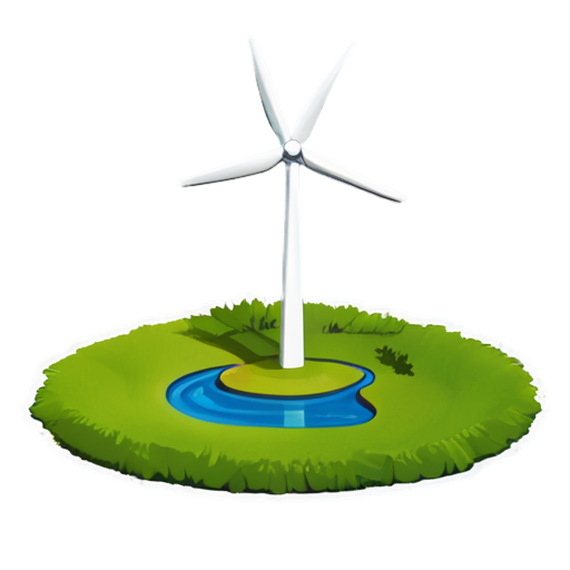 Ecological theme and wind power plant, as the part of ukraine energy systems. Describes it please as the fundamental principle of future and make it more realistic then cartoon - icon | sticker