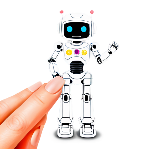 robot makes manicure - icon | sticker