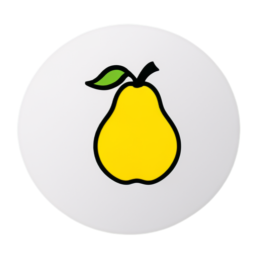 logo in simple style banana, pear, apple in circle Black and White - icon | sticker