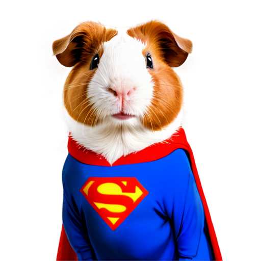 guinea pig dressed as superman - icon | sticker