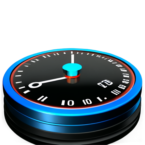 3d Round timer dark turquoise dark blue non white non black 3d tecknick 3d stopwatch very very mach inform tables non analog very small 3d digitall very small millisecond information animations - icon | sticker