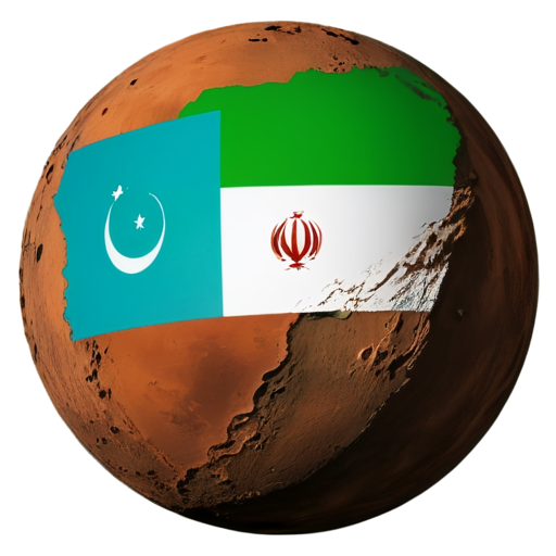 The flag of the Islamic Republic of Iran on the planet Mars - icon | sticker