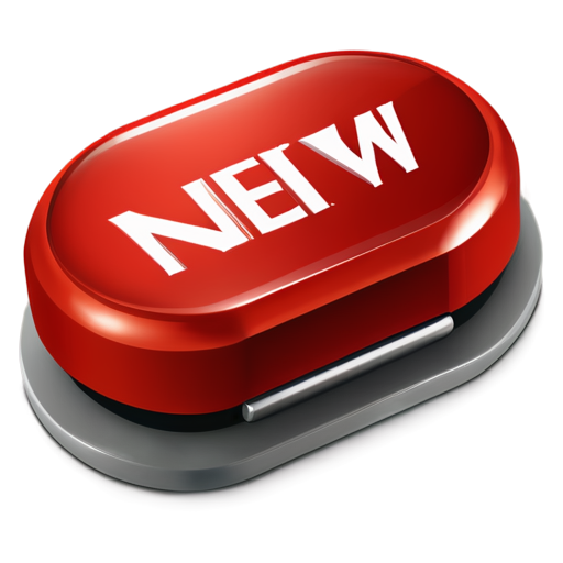 The word New car in a button in luxury red - icon | sticker