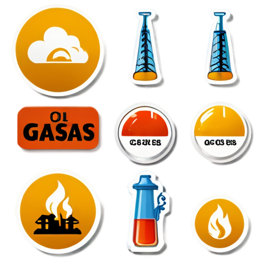 Oil and gas industry icon white - icon | sticker