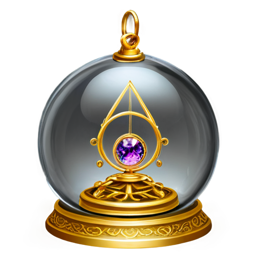 beautiful glass ball with Hermione's Time-Turner inside - icon | sticker