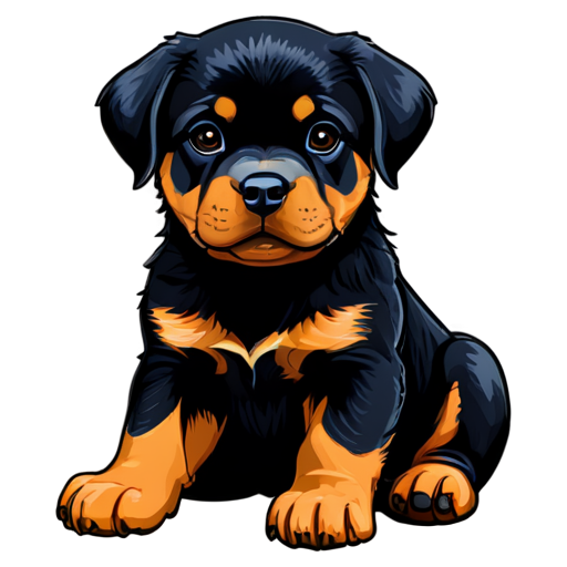 Rottweiler puppy - icon | sticker