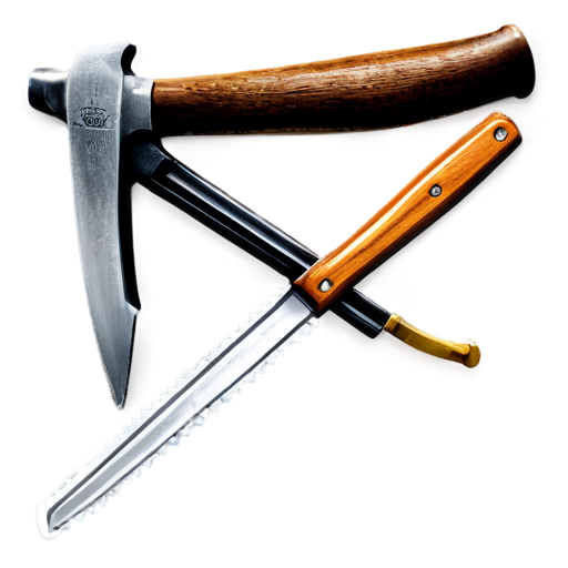 artistic style saw and hammer - icon | sticker