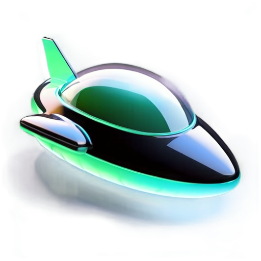 Green spaceship - icon | sticker