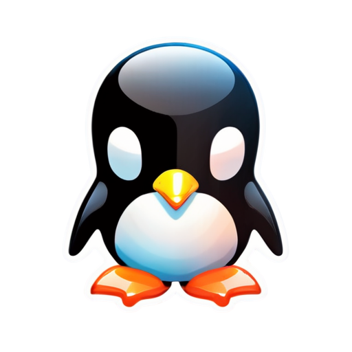 The flag of the third reich and a Linux penguin - icon | sticker