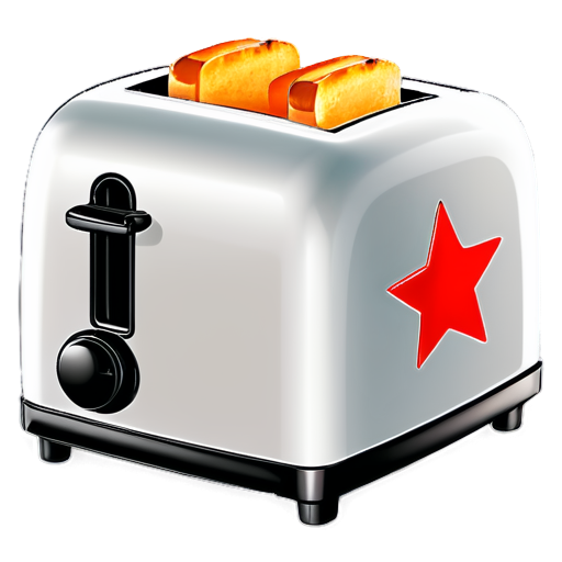 Toaster with red star - icon | sticker