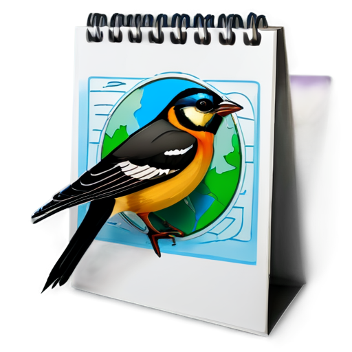 a todo list icon contains shap of a bird's eye,made up by simple lines, not bird but only a eye and map ,no pen - icon | sticker