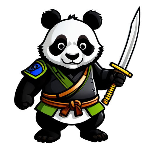 A Bad Samurai Panda with the Name Plexus under - icon | sticker