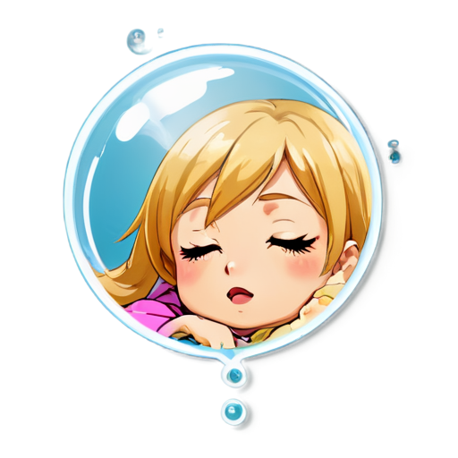 sleeping anime face that blows a bubble from its nose - icon | sticker