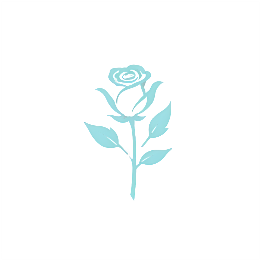 Minimal line logo of a rose, vector - icon | sticker