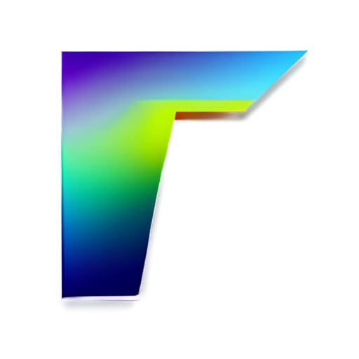 Gradient color, the letter F and A which is tilted at a large angle and stretches from one angle to another - icon | sticker