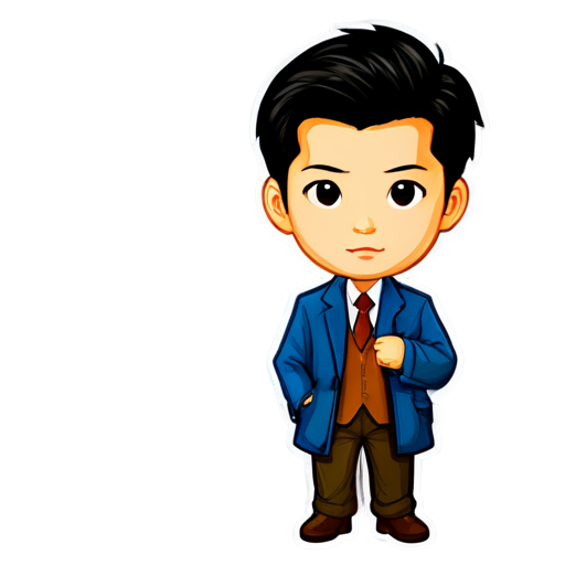 Handsome Chinese man - icon | sticker