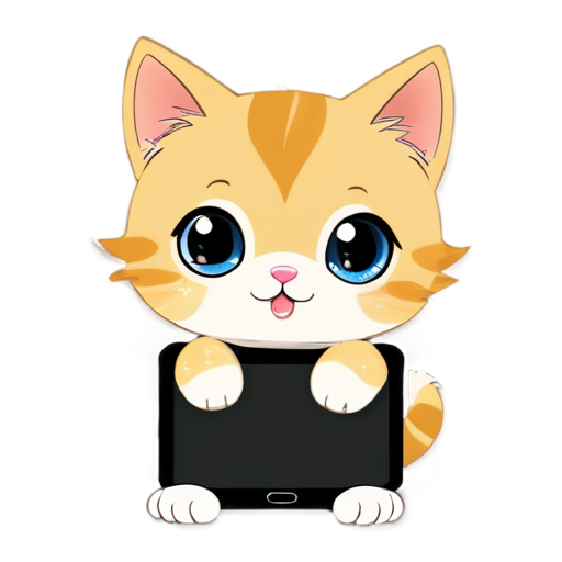 cute kitty that clicks on phone screen - icon | sticker