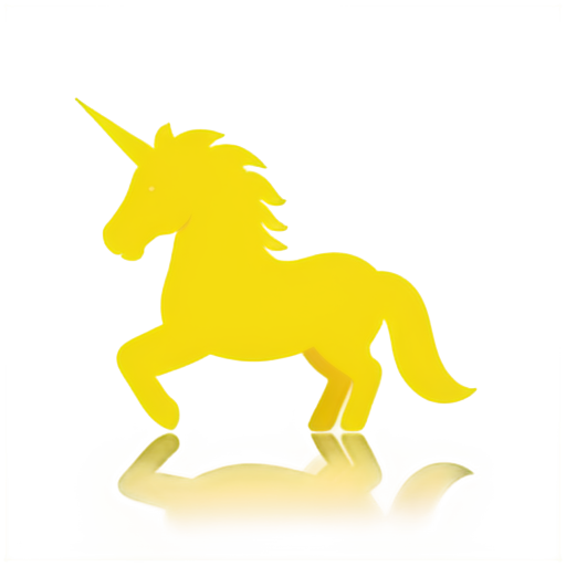 yellow unicorn with sneakers next to it - icon | sticker