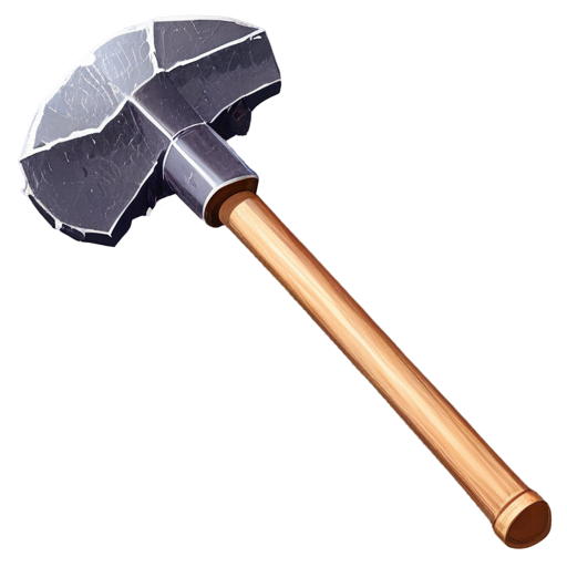 artistic art style pickaxe mining stone - icon | sticker