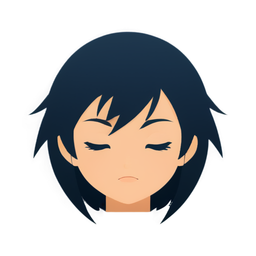 sleepy anime face - icon | sticker