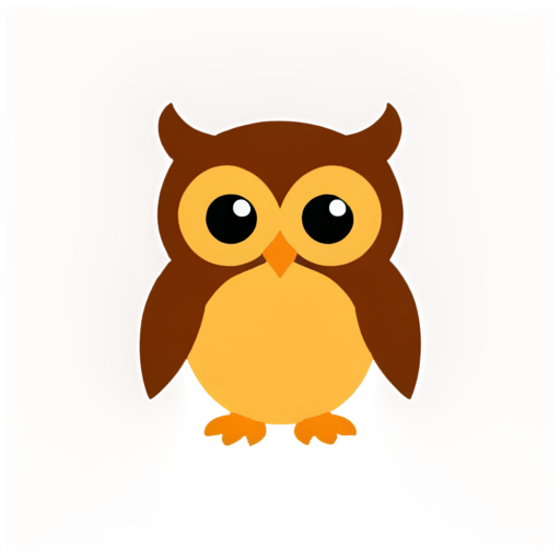 brown owl scientist - icon | sticker