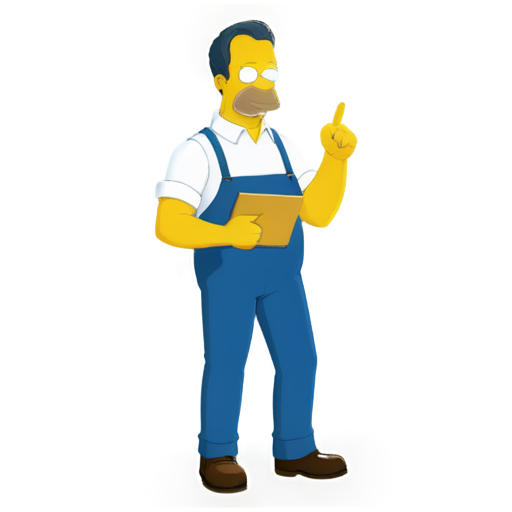 A grateful auction seller man offering to buy Simpsons-style - icon | sticker