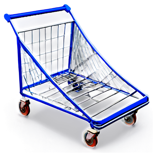 supermarket trolley, blue color, minimalism - icon | sticker