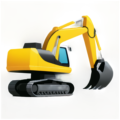 excavator, side view, flat, minimalistic, monochrome - icon | sticker