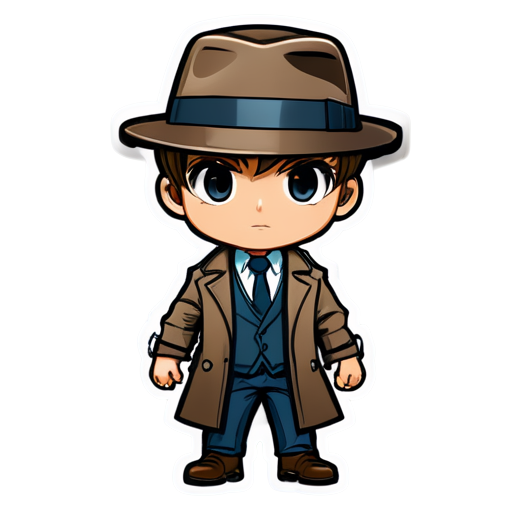 a futuristic detective - icon | sticker