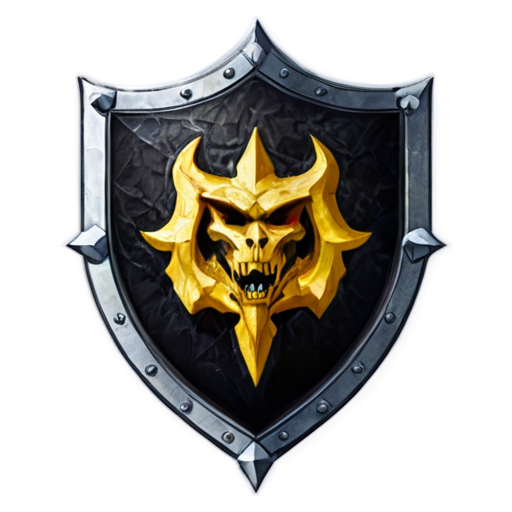 medieval fantasy banner and emblem for army of Greater Barghest and orcs - icon | sticker