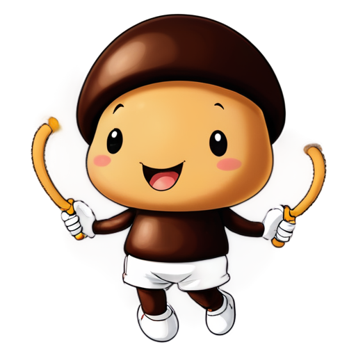 two champignons jumping rope - icon | sticker