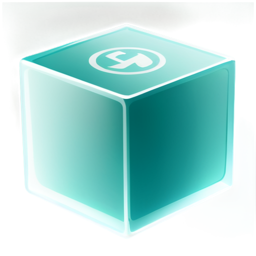 3d cube glassy icon rotated 45 degrees and positioned in front of an embossed square with rounded corners which is the actual back part of the complete icon. - icon | sticker