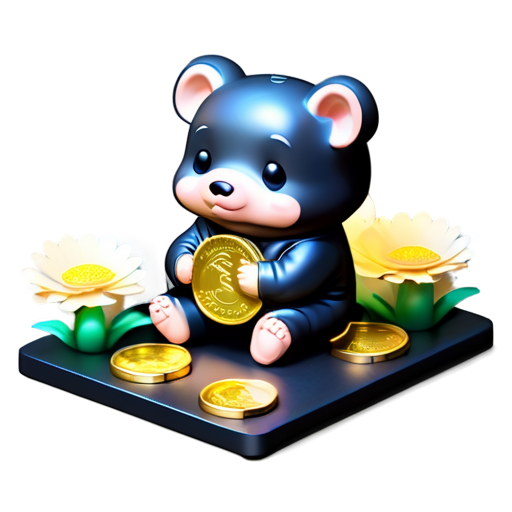 Filthy rich hog is fat and cashed up, sitting in a forest, stacks of gold coins in front of him, a lot of vegetation, butterflies, dandelions ang golden light around, portrait, close up, realistic - icon | sticker