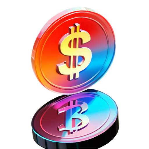 Coin with dollar $ simbol - icon | sticker