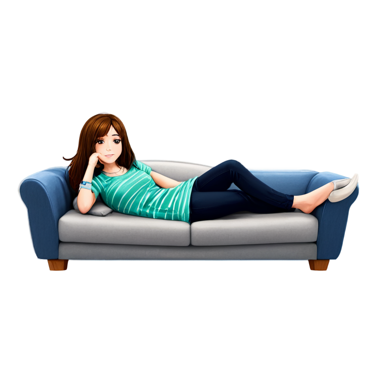 1girl,lying on the sofa, - icon | sticker