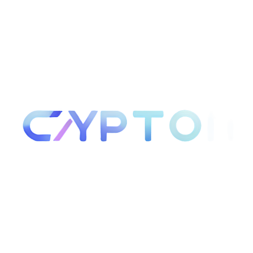 Cryptoton lettering logo in gradient blue and purple color - icon | sticker