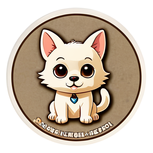 A round logo depicting a dog and a cat, the inscription on the logo “Перекусь” - icon | sticker