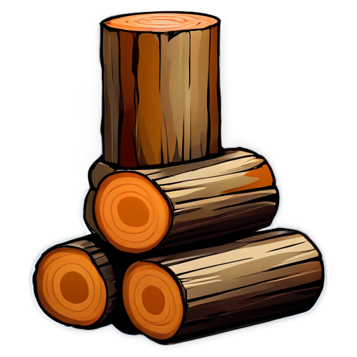 A small stack of logs - icon | sticker