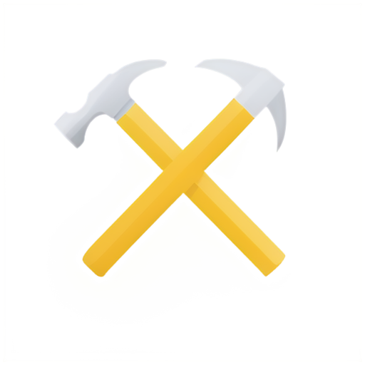 hammer and pencil crossed - icon | sticker