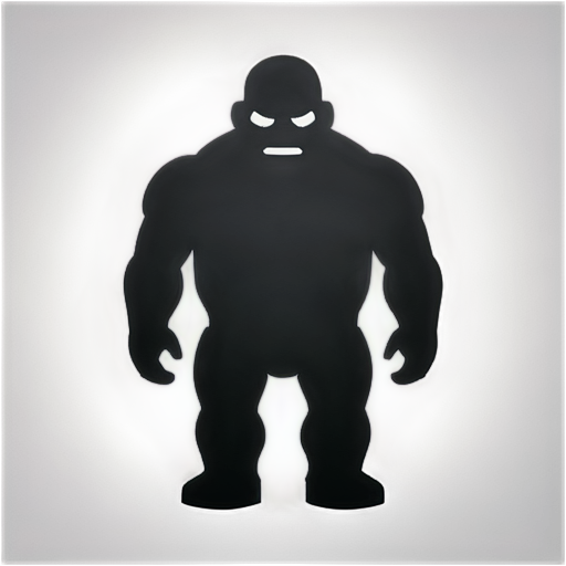 a 2d simplistic black icon of a rock golem - icon | sticker