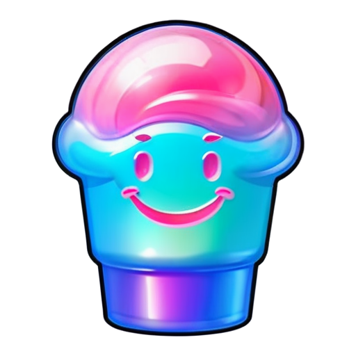 mascot with smiley face friendly Ice cream pink cream logo - icon | sticker