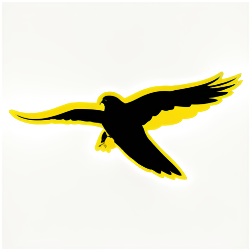 Yellow Falcon flying - icon | sticker