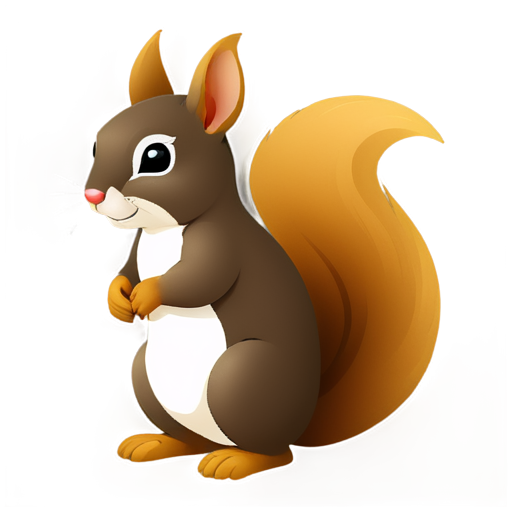 Mammal hybrid of a squirrel and a mouse. Rodent that searches for quotes like nuts and puts them in its backpack. Adventurous. Curious. Persistent. Facing the camera. - icon | sticker