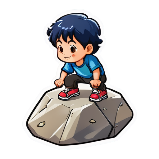 SIZIF pushing rock uphill - icon | sticker