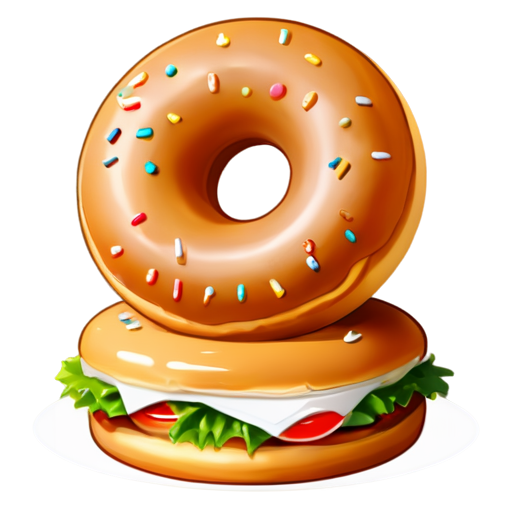 donut-sandwich with cheese - icon | sticker