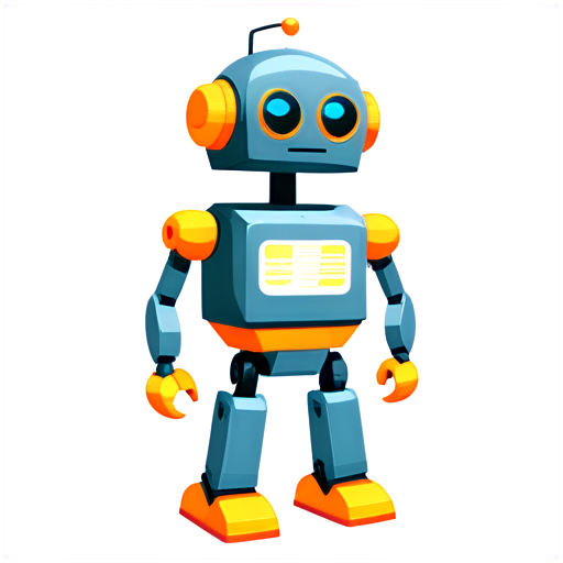 Cartoonish robot character, Compact maintenance droid, Futuristic repair bot, Cute robotic assistant, Sci-fi helper robot, Animated tech support droid, Whimsical robotic technician, Compact service android, Retro-futuristic robot design, Quirky mechanical helper - icon | sticker