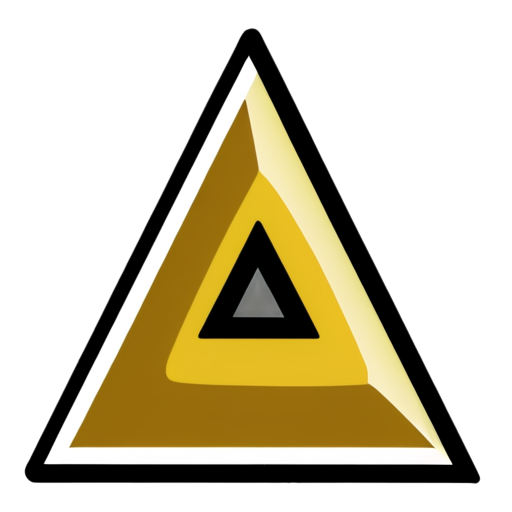 An ocher-colored triangle, inside the triangle there is less red, all colors are made in neon, under the triangles the inscription SEL is white. - icon | sticker